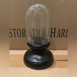 Restoration Hardware Small Glass Display Cloche with Black Base